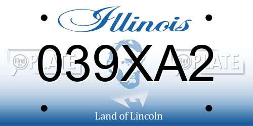 039XA2 Illinois License Plate