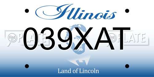 039XAT Illinois License Plate