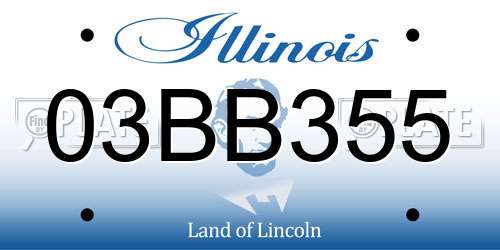 03BB355 Illinois License Plate