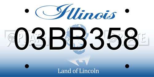 03BB358 Illinois License Plate