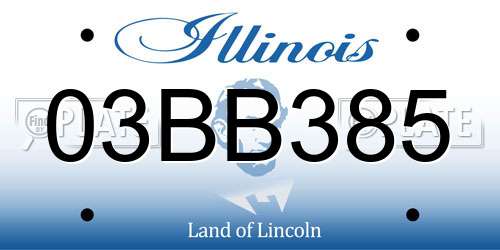 03BB385 Illinois License Plate