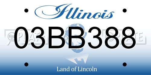 03BB388 Illinois License Plate