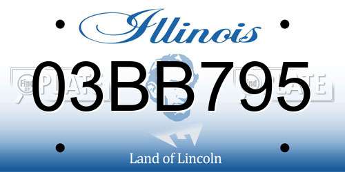 03BB795 Illinois License Plate
