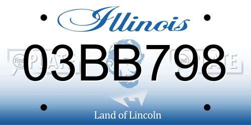 03BB798 Illinois License Plate