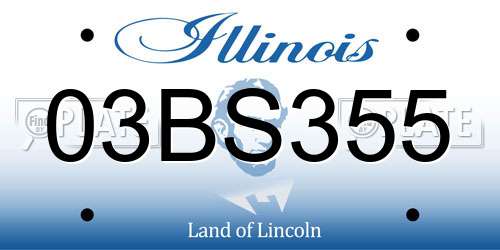 03BS355 Illinois License Plate