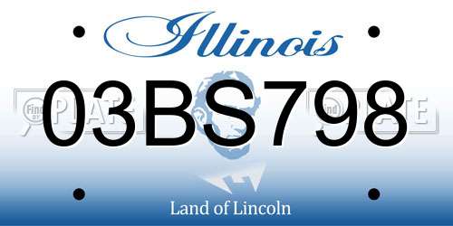 03BS798 Illinois License Plate