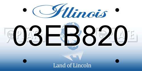 03EB820 Illinois License Plate