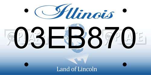 03EB870 Illinois License Plate