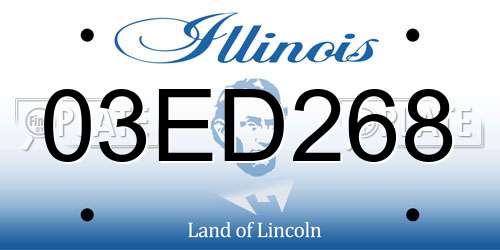 03ED268 Illinois License Plate