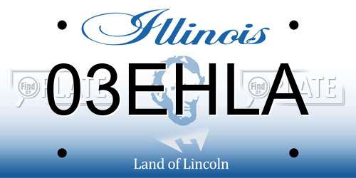 03EHLA Illinois License Plate