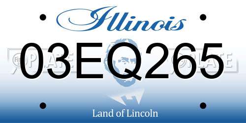 03EQ265 Illinois License Plate