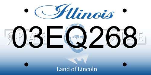 03EQ268 Illinois License Plate