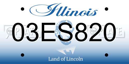 03ES820 Illinois License Plate
