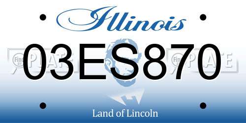 03ES870 Illinois License Plate