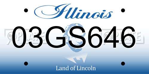 03GS646 Illinois License Plate