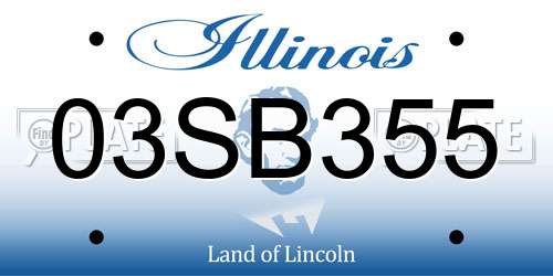 03SB355 Illinois License Plate