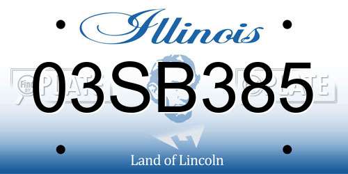 03SB385 Illinois License Plate