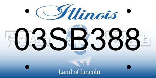 03SB388 Illinois License Plate