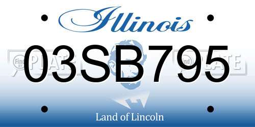 03SB795 Illinois License Plate