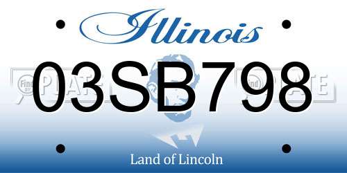 03SB798 Illinois License Plate