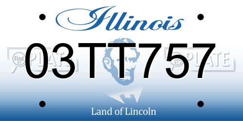 03TT757 Illinois License Plate