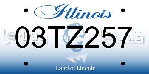 03TZ257 Illinois License Plate