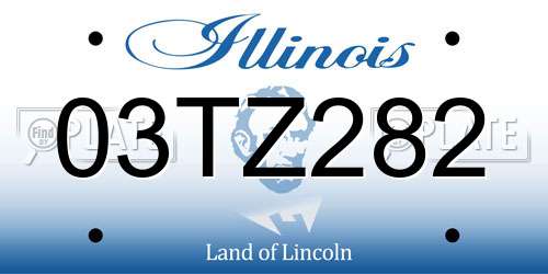 03TZ282 Illinois License Plate