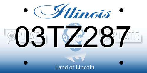 03TZ287 Illinois License Plate