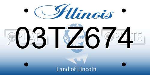 03TZ674 Illinois License Plate