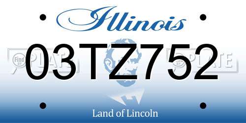 03TZ752 Illinois License Plate