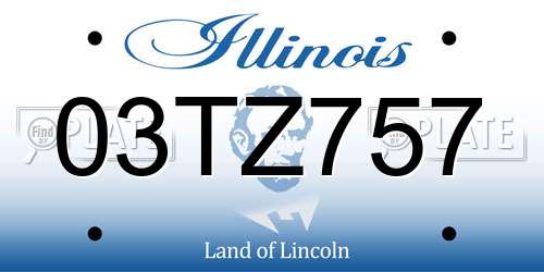 03TZ757 Illinois License Plate