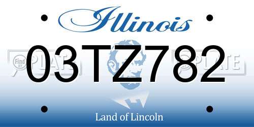03TZ782 Illinois License Plate