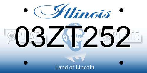 03ZT252 Illinois License Plate