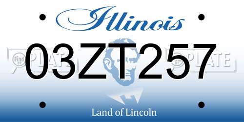03ZT257 Illinois License Plate