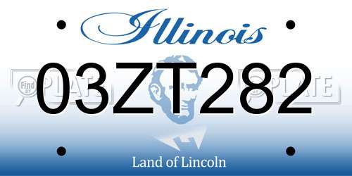 03ZT282 Illinois License Plate