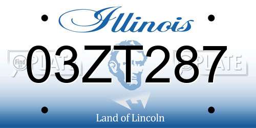 03ZT287 Illinois License Plate