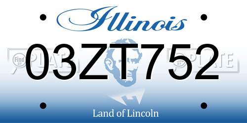 03ZT752 Illinois License Plate