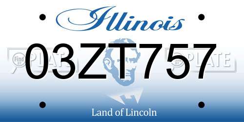 03ZT757 Illinois License Plate
