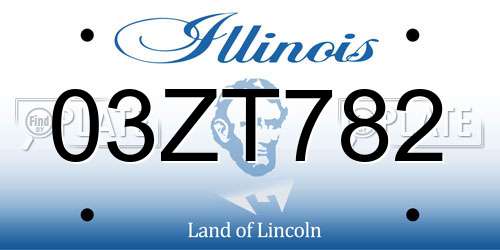 03ZT782 Illinois License Plate