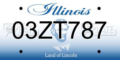 03ZT787 Illinois License Plate