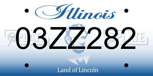 03ZZ282 Illinois License Plate
