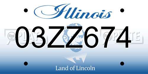 03ZZ674 Illinois License Plate