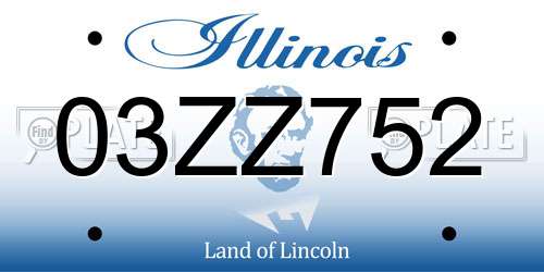 03ZZ752 Illinois License Plate