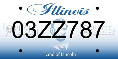 03ZZ787 Illinois License Plate