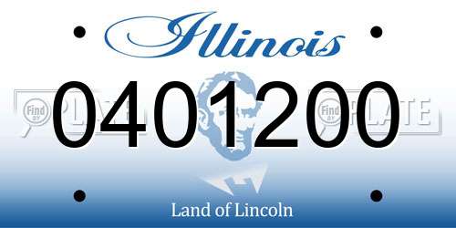 0401200 Illinois License Plate