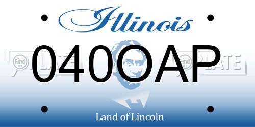 040OAP Illinois License Plate