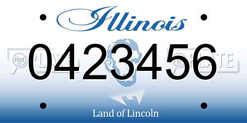 0423456 Illinois License Plate