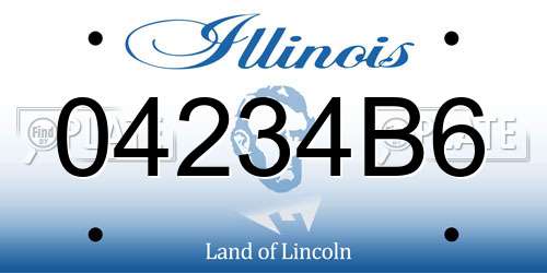 04234B6 Illinois License Plate