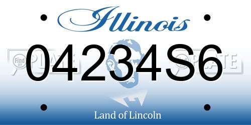 04234S6 Illinois License Plate