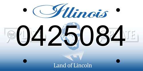 0425084 Illinois License Plate